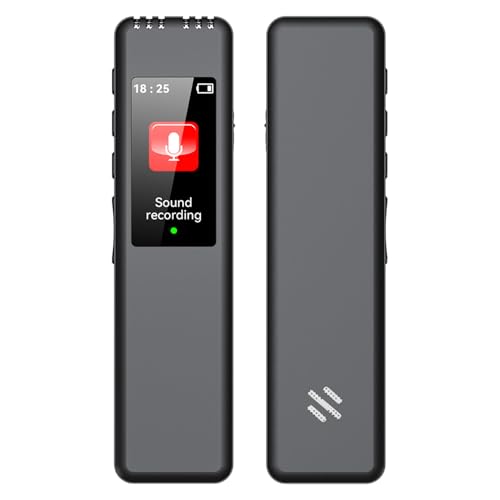 Docooler Digitaler Sprachrekorder, sprachaktiviertes Aufnahmegerät, integriertes Mikrofon, tragbarer MP3-Player, Audiorecorder mit Rauschunterdrückung für Meetings und Interviews