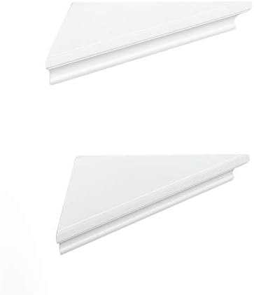 AHDECOR White Floating Corner Shelves Set of 2, MDF Wall Shelves for Bedroom, Living Room, Bathroom, Kitchen, Office and more