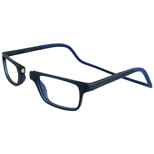 Clic Magnetic Reading Glasses for Men or Women, Soft Foldable Band, Computer Readers, Nashi (S-XL, Dark Blue, 1.00 Magnification)