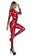 FEOYA Damen Hosenanzug Overall Slim Fit Catsuit aus Lackleder Langer Overall Bodysuit Nachtwäsche Club Kostüme Catsuit Catwomen mit Frontreißverschluss