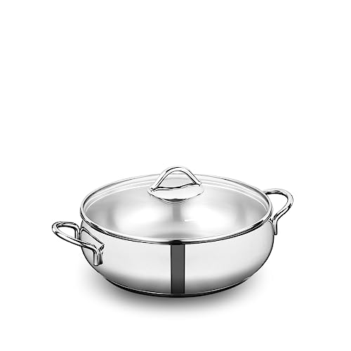 Korkmaz A1077 Tombik stainless steel dutch cookware 24x8 cm Short Pot 3.6 Liters.