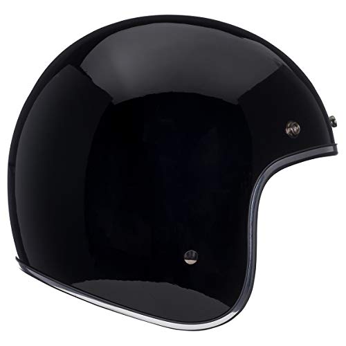 Bell Custom 500 Open Face Motorcycle Helmet (Black Gloss Plain, XL) Automotive