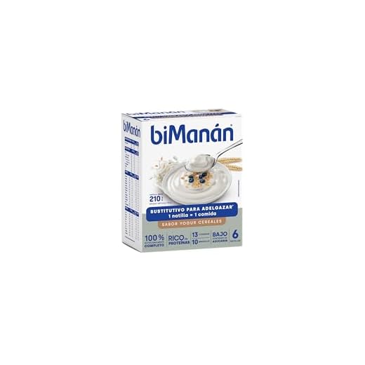 biManán - beSLIM Crema de Yogur con Cereales, Crema Sustitutiva de Comidas para Adelgazar, Bajas en Calorías, Ayudan a Perder y Controlar el Peso, con Proteínas, Vitaminas y Minerales - 6 x 52 g: 310 g