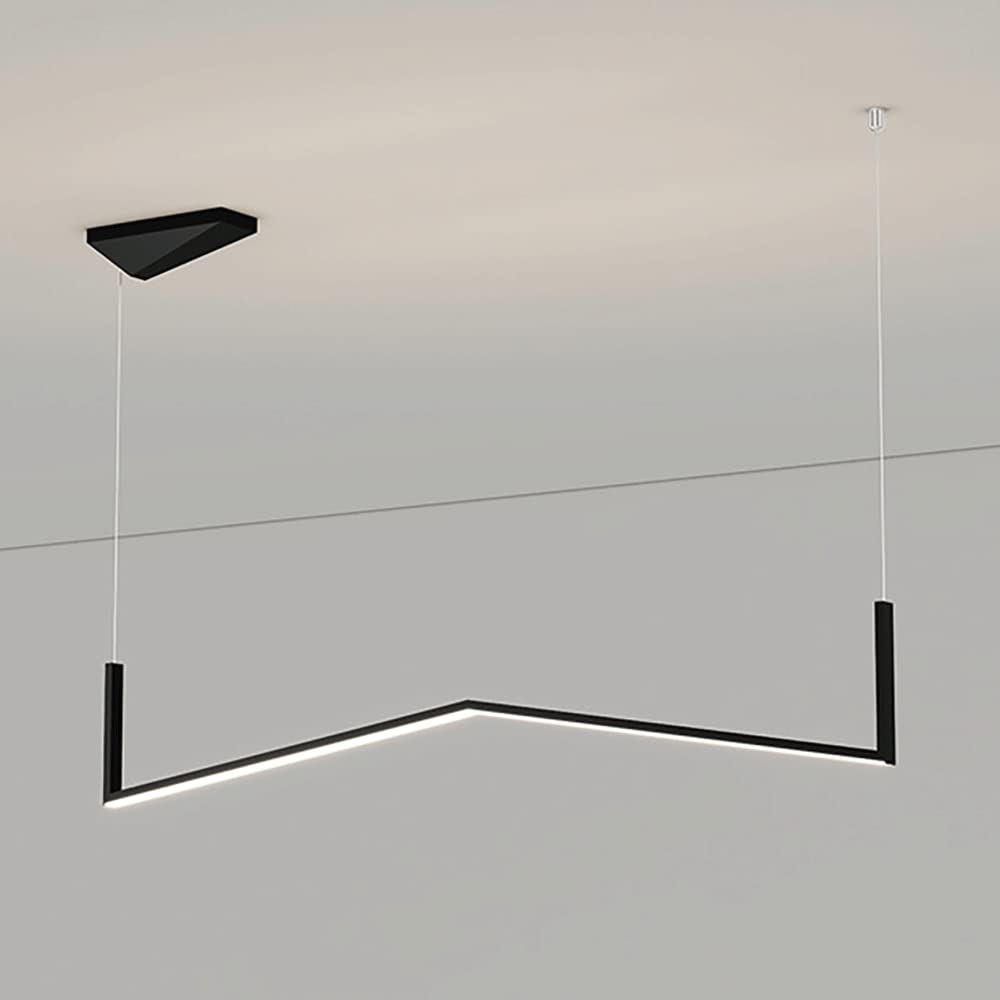 Lampe suspendue à bande métallique pour illuminer un îlot de cuisine avec élégance