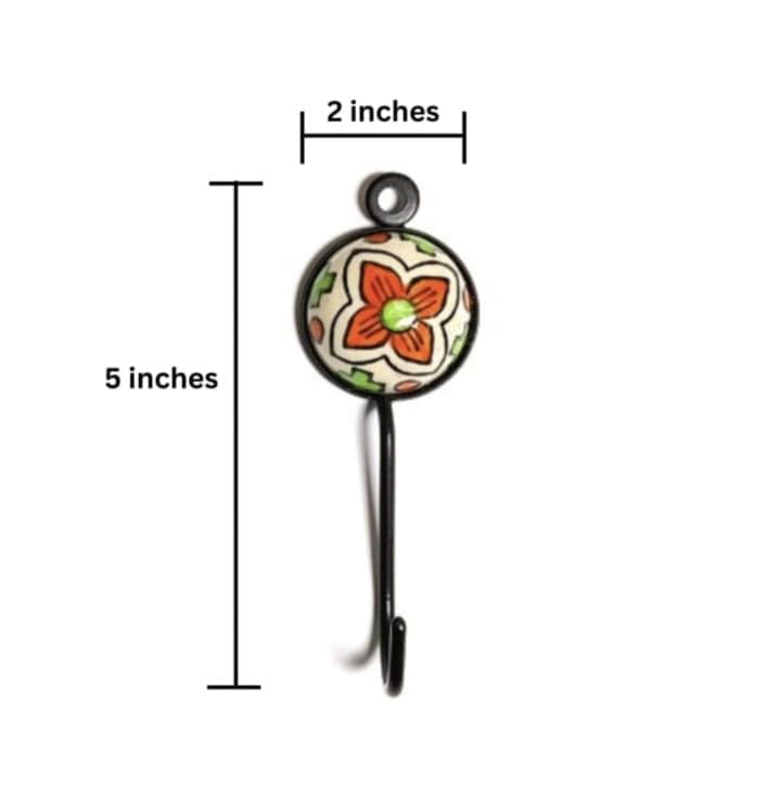 Image of RHD Macrame 3 Ceramic Bells | Handmade Wall Decor & Wind Chime with Hand-Painted Ceramic Hook | 5 Inch Multicolor Bells for Home & Garden Decoration