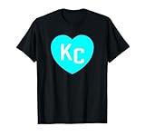 Teal KC Heart Cute Teal Hearts Kansas City Teal KC Hometown T-Shirt