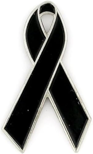 Image of PinMart Awareness Enamel Lapel Pin - Nickel and Gold Color Plated Ribbon Pin - Prevention and Awareness Ribbon - Jewelry Brooch with Secure Clutch Back
