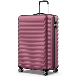 Tela Para Maletas NUMADA - Maleta de Viaje Grande 25Kg Upfly 28' ABS (75x49x29cm) con Cierre de Combinación y 4 Ruedas Dobles 360 | Resistente | Ligera | Interior Compartimentado | Burdeos