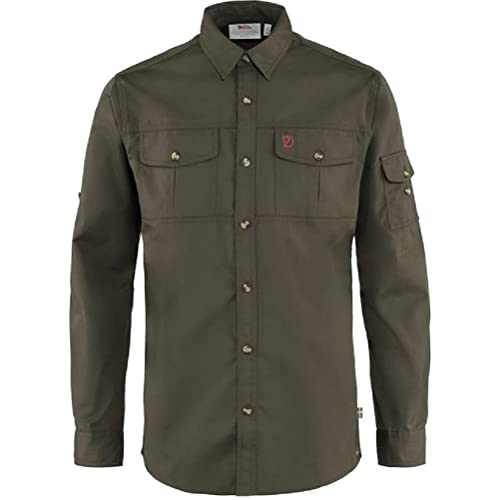 FJÄLLRÄVEN Herren Singi Trekking Hemd (Langarm), Dark Olive, S