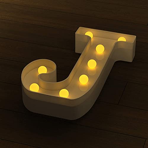 Image of Marquee J Alphabet Shaped LED Light Lamp for Decoration Decore Walls Hanging Birthday Party Wedding (J)