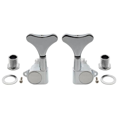 ギターグチューニングペグチューナ 2R2L フルシールベースチューナー チューニングペグ キーセット エレクトリックベース用