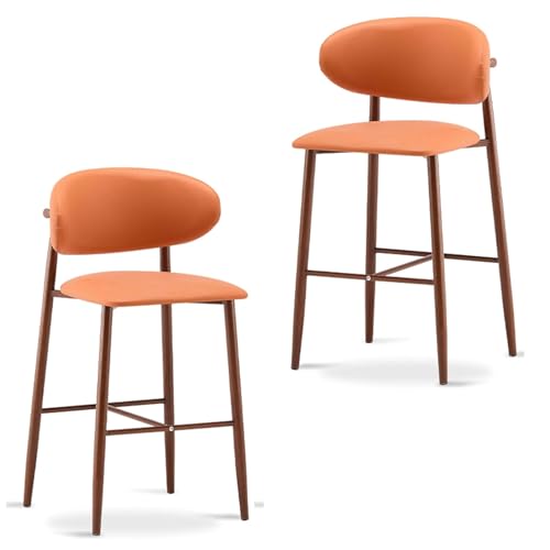 Juego de 2 taburetes de bar tapizados modernos de altura de mostrador de 22/26/30 pulgadas, sillas de bar ajustables con respaldo, patas de metal resistentes y reposapiés para cocina, comedor, hogar