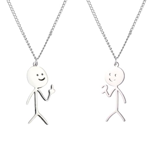 EIHI 2pcs Silver Medium Finger Necklace, Más de un collar de
