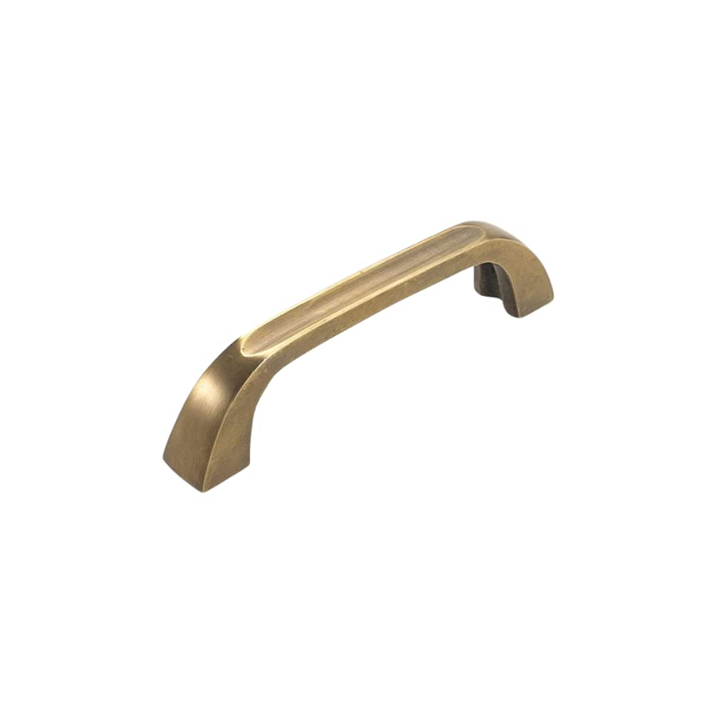 Foundryman - D Shaped Handles With Cut Out Design - Solid Brass - Perfect For Kitchen Makeover (4.5")