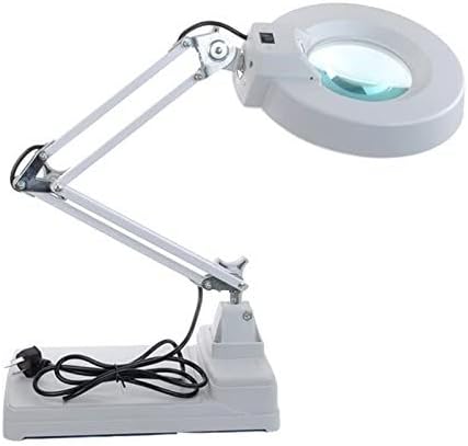 YYDS Magnifiers Tabletop Magnifying LED Lamp Lens Diopter Adjustable Arm Folding Low Vision Reading Aids Dimmable for Close Work Sewing Visual Impairment Aids