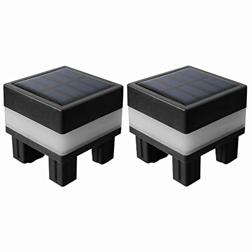 Aimiyaelec Wasserdichte Solar-Säule Licht Outdoor Garten Pfosten Kappe LED Zaun Straßenlampe Outdoor Hof Pavillons Straße Top Wand warmes Licht (Warm,2pcs) Cover