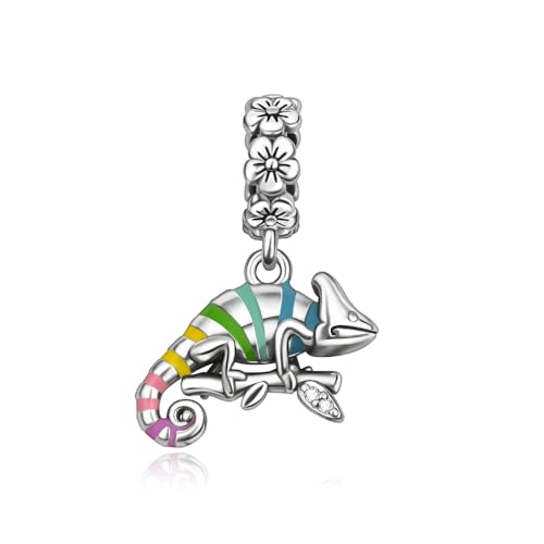 Dije camaleón plata 925 para abalorios Pandora Chamilia y pulseras del Reino Unido