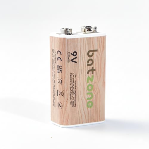Amazon | batzone リチウムイオン充電池 9V(1本入り) タイプCケーブル
