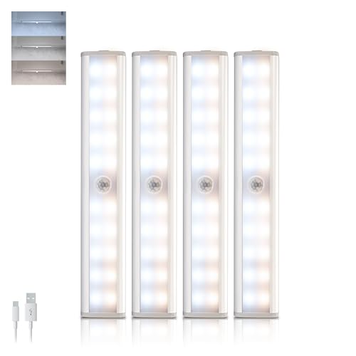 Image of iHome Rechargeable Auto Sensing Light Bars, Motion Sensor, Dimmable, Auto /Always-On Modes, Easy Installation (4-Pack LED Light Bar)