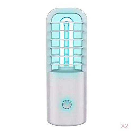 Preisvergleich Produktbild Bonarty 2x Wiederaufladbare UV Ozon Lampe Licht