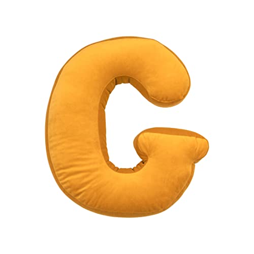 vctops Soft Velvet Letter Pillow English Alphabet A to Z Letter Decorative Throw Pillow for Bedroom Living Room Decor (G,16"x13.5")