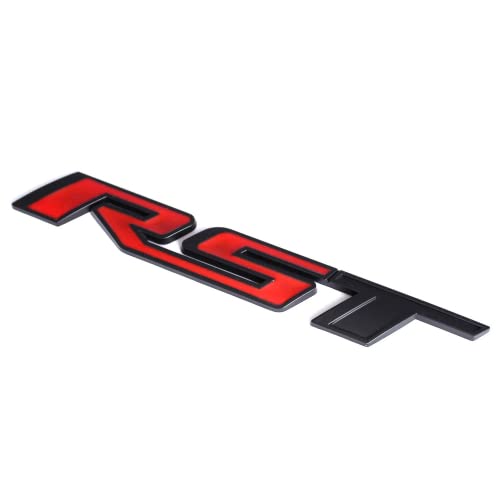 Image of 1Pc RST Tailgate Emblem Letter Badge Inserts Sticker Replacement for 2019 2020 2021 Silverado 1500 Tahoe Yukon SUV 4x4 (Black Red)