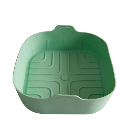 Fackelmann Molde Air Fryer Cuadrado 20 cm, Silicona LFGB Apta para Contacto con Alimentos, Resistente a Alta Temperatura y Apto para Lavavajillas, Flexible y Fácil de Limpiar, Color Verde, 1 ud.