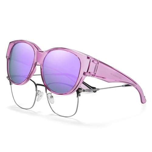 Image of HAOLOTA Fit Over Glasses Sunglasses for Women Polarized | Over Glasses Sun Glasses, UV400 Polarized Lens, Trendy Cat Eye Sunglasses, Lightweight and Flexible, Driving, Daily Use