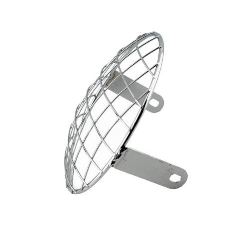 Grille phare moto universel 7" en treillis carré 19,5 cm pour montage latéral - 4