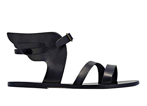 womens black leather gladiator sandals