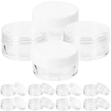 MALUGOGO Frascos de Cosméticos Redondos 3g y 5g, Envases Transparentes y Opacos Tapa Blanca, 24 Unidades para Crema Facial, Contenedores de Viaje Rellenables para Cuidado Piel