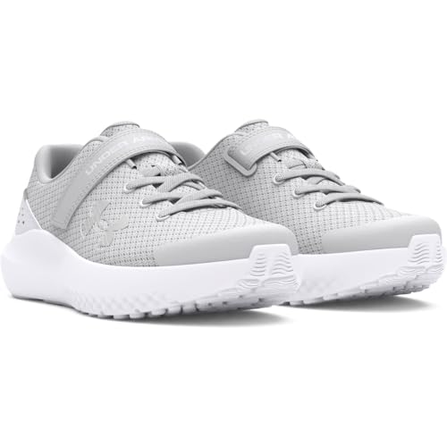 Under Armour Girl's Ua GPS Surge 4 Ac Running Shoe, Halo Gray White Iridescent, 33 EU