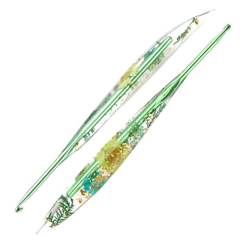 4.0mm Crochet Hooks,Ergonomic Crochet Hook with Floral Resin Grips,Stylish and Unique,Crocheting kit for Beginners, Arthritic Hands and Professional