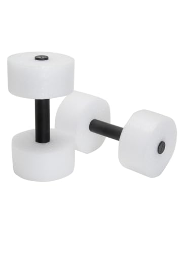 Sporti Premium Aquatic Fitness Dumbbells, Medium Resistance, 2-Pack- White