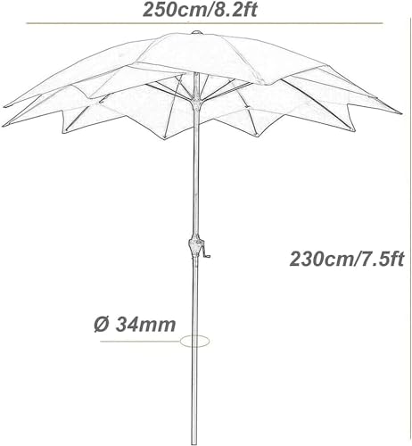 Sombrilla de patio de 2 niveles XYNSNDB con 10 varillas para exterior 4