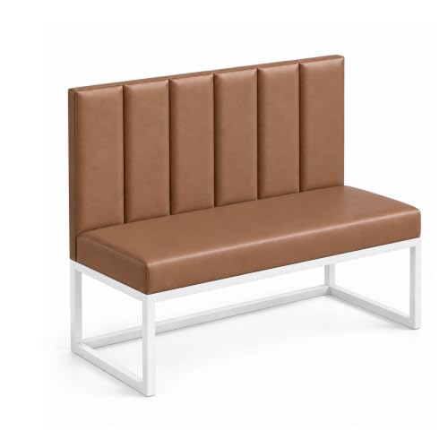 Restaurant Booth Seating, Upholstered Bench with Back, 141in