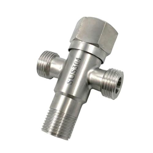 ダブルアウトレットSUS 304ステンレススチールアングルバルブ、キッチン、バスルームアクセサリー、給湯器アングルバルブ1個。