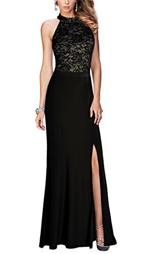 REPHYLLIS Women's Halter Floral Lace Vintage Wedding Maxi Long Dress(S,Black) REPHYLLIS Women's Halter Floral Lace Vintage Wedding Maxi Long Dress(S,Black)