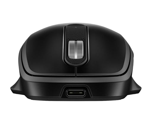 HP 515 Ultra-Fast Rechargeable Wireless Mouse (9C2F7AA) - Multi Surface - Wireless - 32.81 ft - Radio Frequency - 2.40 GHz - Rechargeable - Black - USB Type A - 4000 dpi - Scroll Wheel - 5 Button(s) -