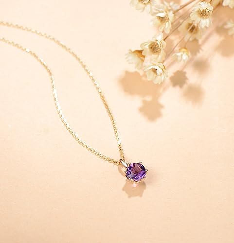 Collar de oro 14 quilates con amatista 0,6 quilates