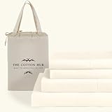 The Cotton Hub King Size 6-PCs Sheet Set Fully Elasticized Fits 16-22' Deep Pocket, Genuine 600 Thread Count 100% Pima Cotton Bed Sheets (Solid, Ivory)