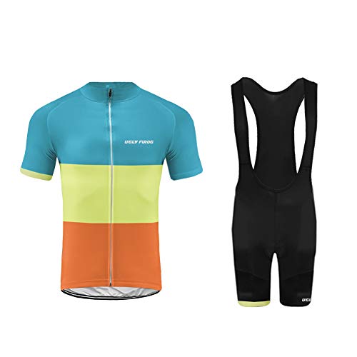 UGLY FROG Traje Ciclismo Hombre para Verano, Ciclismo Maillot y Culotte Ciclismo Culote Bicicleta con 20D Gel Pad para Deportes al Aire Libre Ciclo Bicicleta DXML06