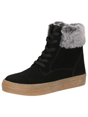 CAPRICE Damen Sneaker hoch mit Fütterung mit Schnürsenkeln Bequem, Schwarz (Black Suede), 39 EU
