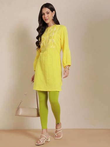 Image of TWIN BIRDS Women Viscose Ankle Leggings | Stretchable Kurti Wear Bottom