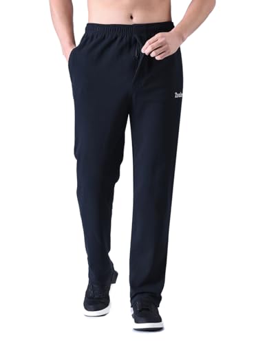 Zoulee Men's Front Zip Open-Bottom Sports Pants Sweatpants Trousers2