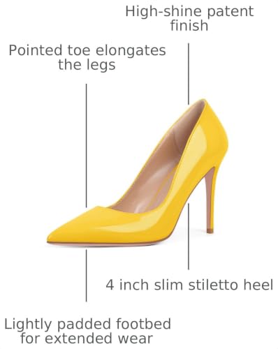 Image of Women's Stiletto High Heels Pumps for Women-4IN Pointed Toe Classic Pumps for Dress Party Wedding Evening Date Night Sexy Slip-On Shoes