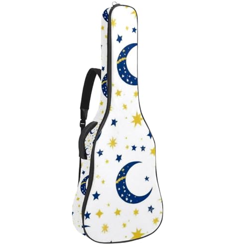 NUEAHEDN Acoustic 40/41/42 Inch Artistic Stars Large Capacity Guitar Gig Bag 0.4Inch Extra Thick Sponge Overly Padded, with Two Storage Pockets, Waterproof Guitar Case