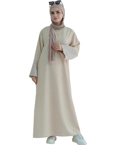 Embroidered Muslim Abaya Long Sleeve Dubai Dress Turkish Robe Zipper Maxi Dess Women Eid Clothes