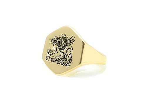 Bague chevalière harpie en or 14k pour affirmer votre style au quotidien