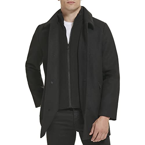 Kenneth Cole Men's Wool Coat, Black, Large #TOP5